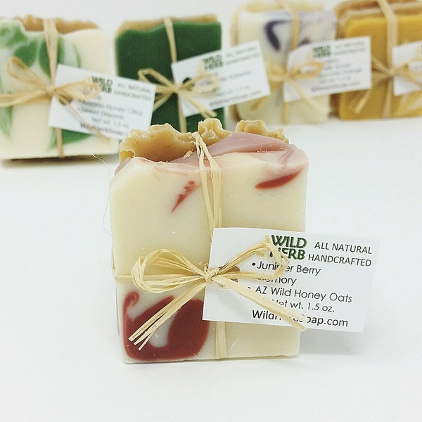 NATURAL SOAP PACKET: Organic - Handcrafted by Cold Process | Organic Essential Oils & Ingredients | Mango Butter Recipe | Rustic Gift, Favor