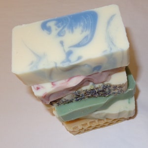 ALL NATURAL SOAP, organic by Cold Process Pick your natural essential oil scent from Wild Herb Soap Co. Full Size Bars Made From Scratch image 1