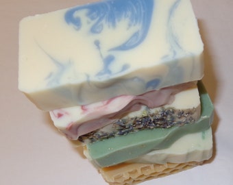 ALL NATURAL SOAP, organic by Cold Process - Pick your natural essential oil scent from Wild Herb Soap Co. - Full Size Bars Made From Scratch