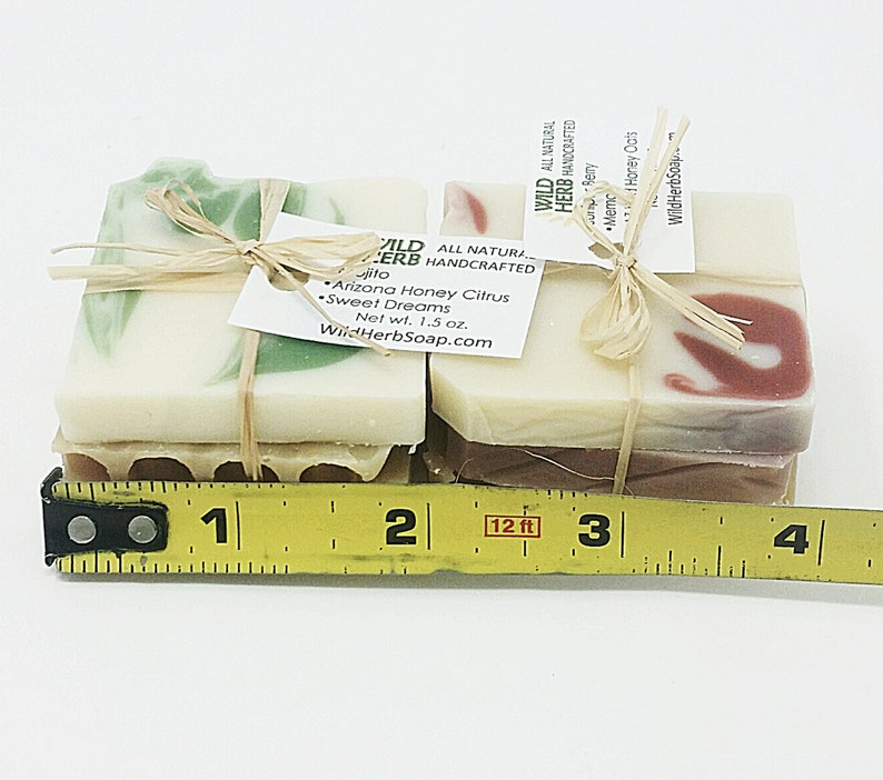 Organic Soap Set: Travel Size Creamy, Rich Lather Unique Gift or Stocking Stuffer Party Favor, Aromatherapy Bath Decoration, Tester image 2
