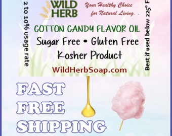 Cotton Candy Concentrate Flavor Oil | Food Grade | Sugar & Gluten Free | Flavoring for Candy, Frosting, Baking, Lip Gloss Balm Lipstick