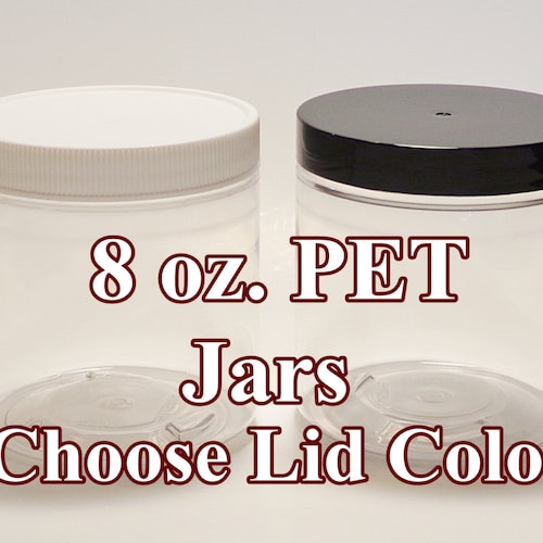8 Oz PET Jars Choose Quantity & Lid Color BULK Quantities Etsy