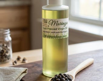 Organic Moringa Seed Oil: Virgin, Cold Pressed, Unrefined for Skincare