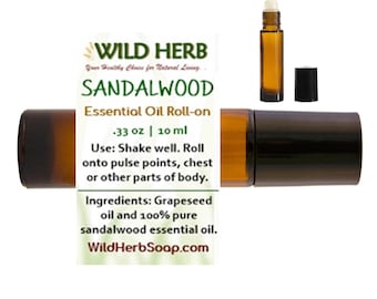 Sandalwood Essential Oil Roller | Organic Grapeseed Blend