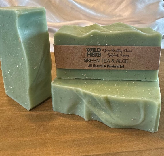 Organic Green Tea Soap | Exfoliating Oatmeal, Rich Lather