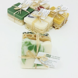 Organic Soap Set: Travel Size Creamy, Rich Lather Unique Gift or Stocking Stuffer Party Favor, Aromatherapy Bath Decoration, Tester image 5