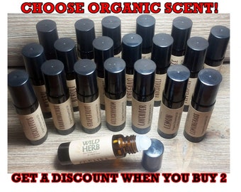 Roller Ball Essential Oils, Organic & Ready for Topical Use | Choose Scent | Roll on amber bottle | Buy 2: SAVE 15% discount |Fast Shipping