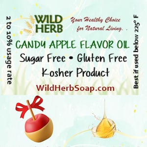 Candy Apple Concentrate Flavor Oil Food Grade Sugar Free No Gluten Flavoring for Candy Frosting Baking Lip Gloss Balm Lipstick Edible Lotion