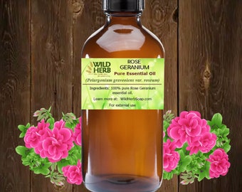 Rose Geranium by Wild Herb Pure Essential Oil | Therapeutic Aromatherapy DIY Natural Scent for Soap, Candles, Lotion, Body Scrubs & More