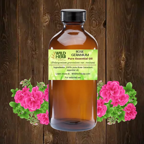 Rose Geranium by Wild Herb Pure Essential Oil | Therapeutic Aromatherapy DIY Natural Scent for Soap, Candles, Lotion, Body Scrubs & More