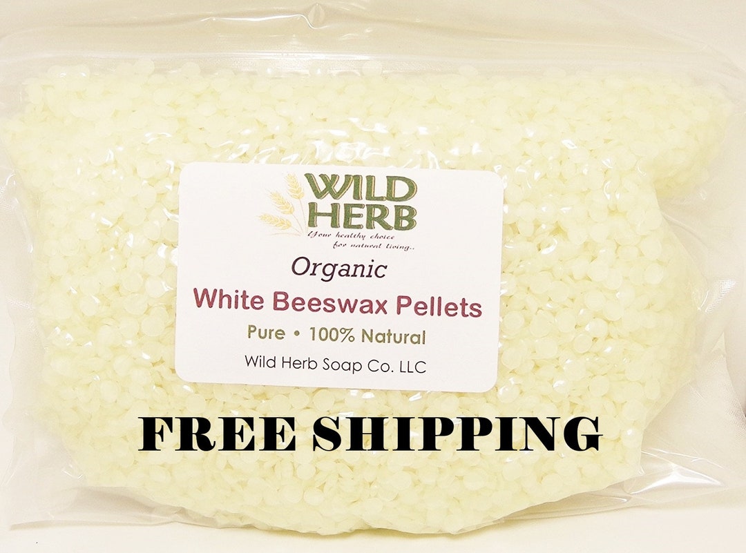 Organic White Beeswax Pellets (1lb) by YUCH 100% Pure USDA Organic Beeswax