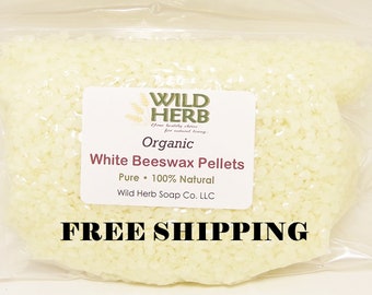 Natural Organic BEESWAX Pellets | Pure White Pearls | NO Additives | Bulk Sizes + Wholesale Pricing | Candle Making, Crafts, Salves & More