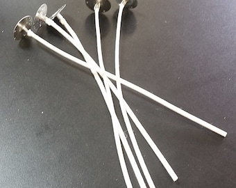 ECO #10 Candle Wicks, 6" Pre-Tabbed, Natural Cotton Paper Blend