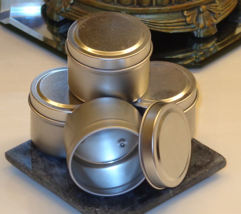 METAL CANDLE TIN 4 oz. size Storage Container for Candles Etsy