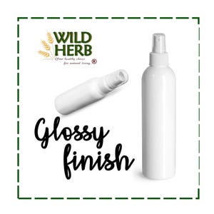 Spray Top Bottles: New Solid White PET, Sturdy, Glossy Fine Mist Durable for Liquids, Oils, Water Mixtures in 2 or 4 oz sizes Empty Unused