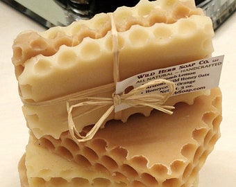 HONEY SOAP FAVORS: 3 Honeycomb Trimmed Slices in each Packet! Choose Quantity | Rustic Theme, Bee, Honey Lovers, Unique Gift | Wild Herb