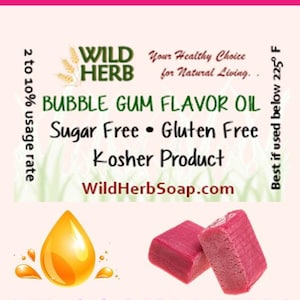 BUBBLE GUM Flavor Oil | Highly Concentrate for Potent Flavoring of Lip Balm, Gloss, Lipstick, Edible Lotion, Food Grade Baking Cooking Candy