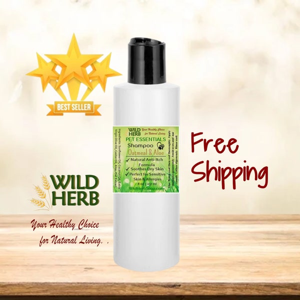 ALOE + OATMEAL Dog Shampoo Liquid Soap All Natural Enhance Coat Relieves Dry Itchy Skin for your Pet | Free Shipping to USA & Military Bases