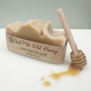 Goat Milk Wild Honey Organic Soap Bar, Natural Beauty Skincare