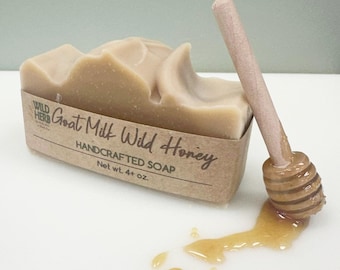 Goat Milk Wild Honey Organic Soap Bar, Natural Beauty Skincare