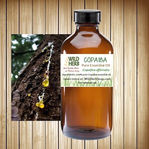Pure COPAIBA (Balsam) Essential Oil | Certified Organic Distiller | 100% Pure Essential Oil Use in Bath Body Products, Diffuser and more