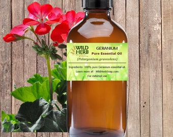 GERANIUM Essential Oil | ORGANIC | Pure, Full Strength Therapeutic Grade | Anti Aging Properties | Beauty Serum |Bulk Sizes - Wholesale