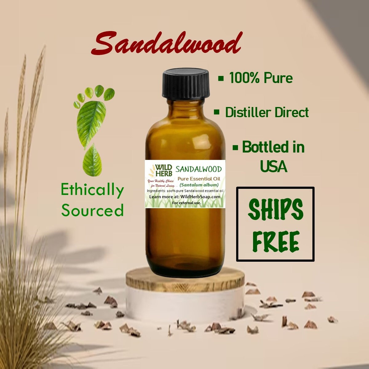 Sandalwood Essential Oil Certified Organic Distiller Direct Undiluted Santalum Album