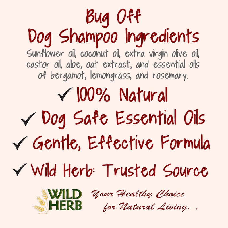 FLEA & TICK Dog Shampoo, Organic Natural Liquid Oatmeal Formula Soap Prevents Itching Enhances Coat Made in USA Bulk Sizes Available image 3