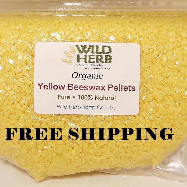 Pure YELLOW BEESWAX Organic Pellets | NO Additives | From U.S.A. | Make salve, lotion, lip balm, candles, soap, crafts | Fast Free Shipping
