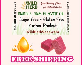 BUBBLE GUM Flavor Oil | Highly Concentrate for Potent Flavoring of Lip Balm, Gloss, Lipstick, Edible Lotion, Food Grade Baking Cooking Candy