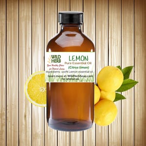 100% Pure Lemon Essential Oil Direct Cert. Organic Distiller Fresh Clean All Uses: Aromatherapy, Bath Body Products Warm Bath Soap Candles