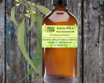 ORGANIC EUCALYPTUS Essential Oil | Pure Therapeutic Grade | .5 oz to 128 oz | Distiller Direct | Use for Aromatherapy, Diffuser, Soap Making