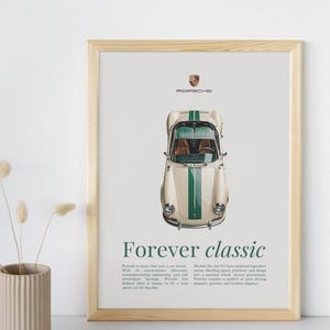 Vintage Porsche Car Poster, Classic Wall Art (Digital Download)