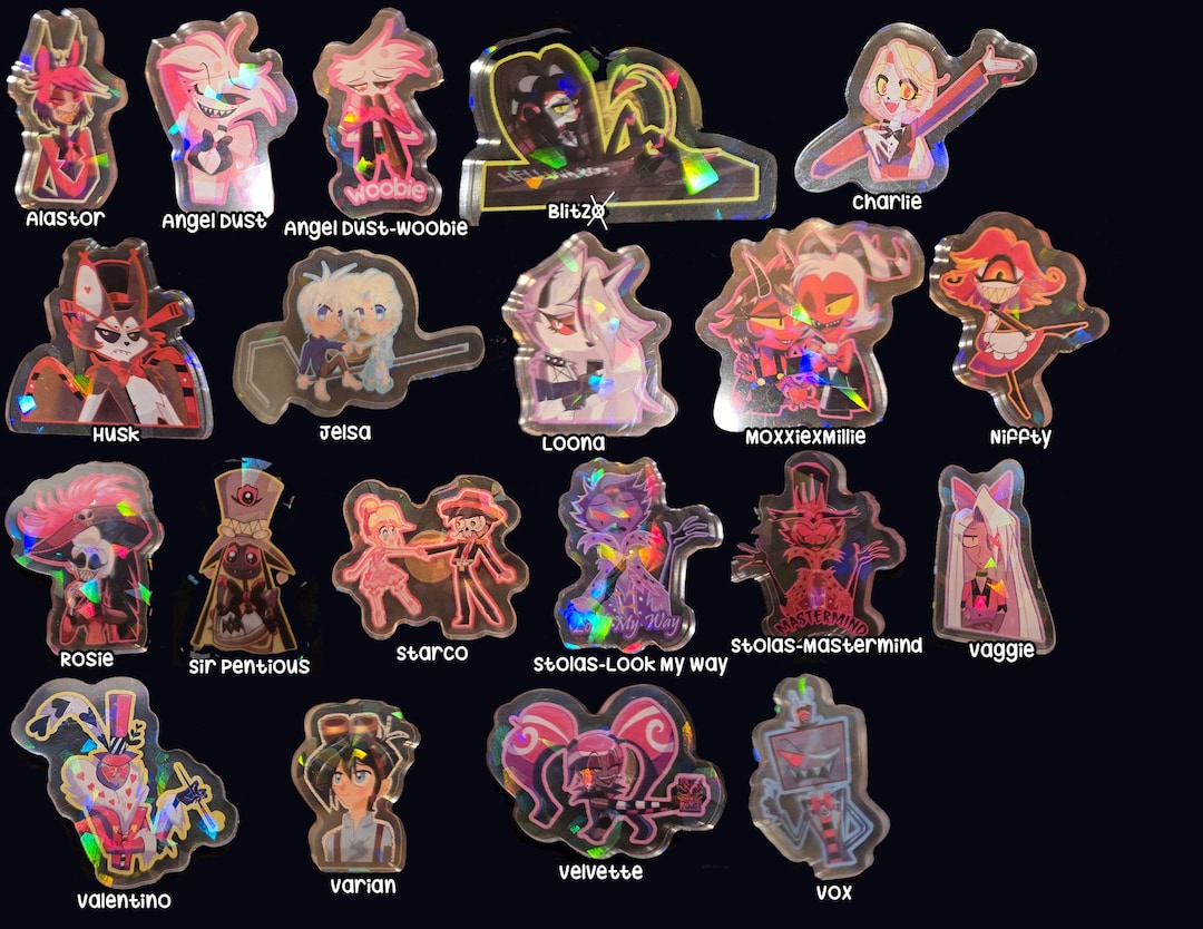 Pin Boss Face Sparkly Helluva Boss Character Pins! - Etsy
