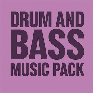 Può includere: Uno sfondo quadrato, lilla, con la scritta "DRUM AND BASS MUSIC PACK" in grassetto, viola scuro, senza grazie. Il testo è centrato e impilato, con "DRUM AND" in alto, "BASS" al centro e "MUSIC PACK" in basso.