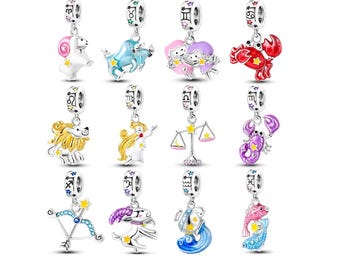 S925 Sterling Silver Constellation Charm, Dangle Bead, European Bracelet