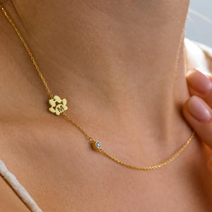 Sterling Silver Sideways Paw Initial Necklace: Pet Memorial Jewelry