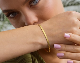 14K Gold Herringbone Chain Bracelet,925 Silver Snake Chain Bracelet, Thin Gold Bracelet Women ,Anklet Waterproof Jewelry Gift for Her Women