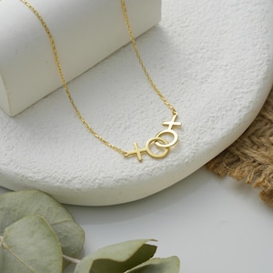 Sterling Silver Double Venus Necklace displayed on white background – minimalist product photo.