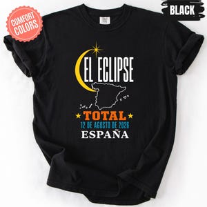 Camiseta del eclipse solar total de España 2026, camiseta del eclipse del 12 de agosto, camiseta del eclipse de España, regalo de astronomía celestial, camiseta para cazadores de eclipses
