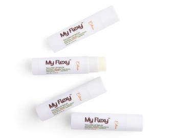 Tallow Lip Balm (Pack of 3) - 100% Organic, Made with Grass Fed Pasture Raised Tallow, Honey, Beeswax, & Orange Essential Oil