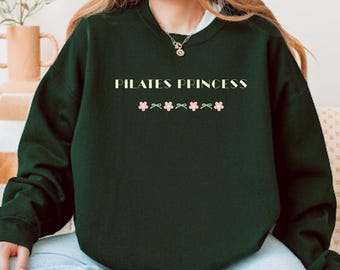 Pilates Princess Bow and Flower Sweatshirt, Reformer Pilates Shirt, Pilates Gift, Pilates Instructor, Gift For Her