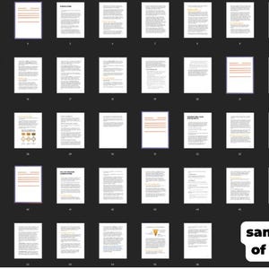 May include: A collection of documents arranged in rows and columns against a dark background. The documents have text and graphics, with some featuring orange and yellow accents. The phrase "sample layout of text books" is displayed in white text.