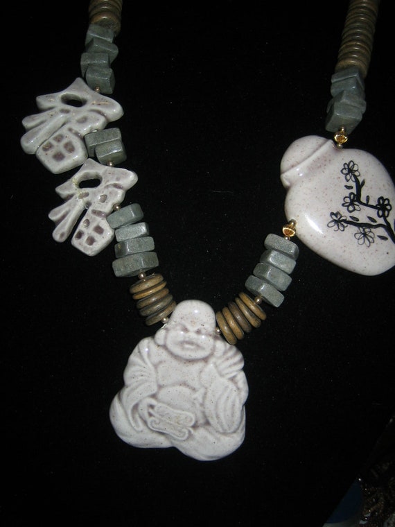 Vintage Big Bold Buddha Necklace - image 2