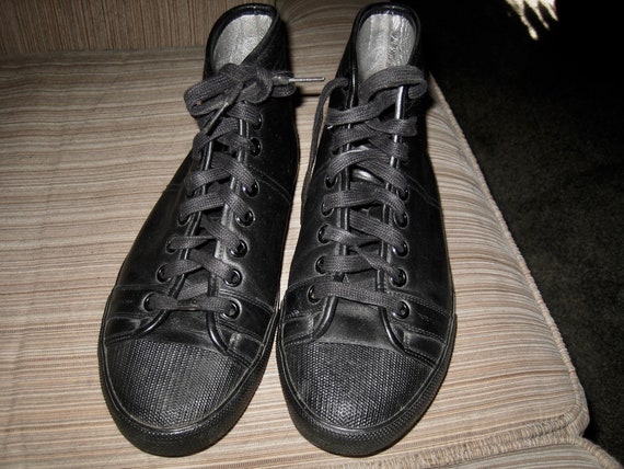 Christian Dior Cannage High Top Shoes Sneakers Trainers Black Lambskin  Leather