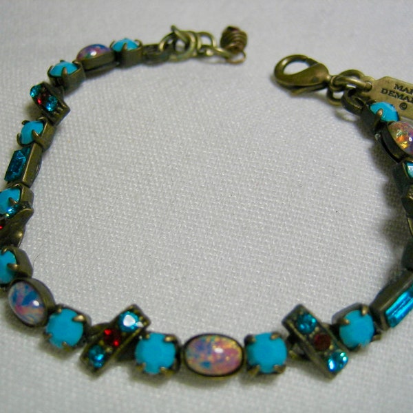 Vintage Signed Mary Demarco Opal Turquoise Bracelet