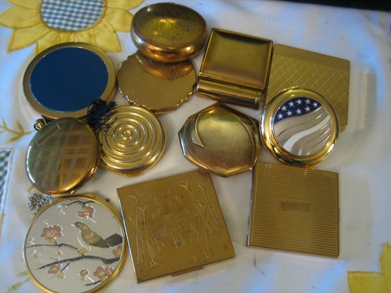 Vintage Lot of 10 Compacts Estee Lauder Elgin Amer