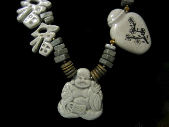 Vintage Big Bold Buddha Necklace - image 5