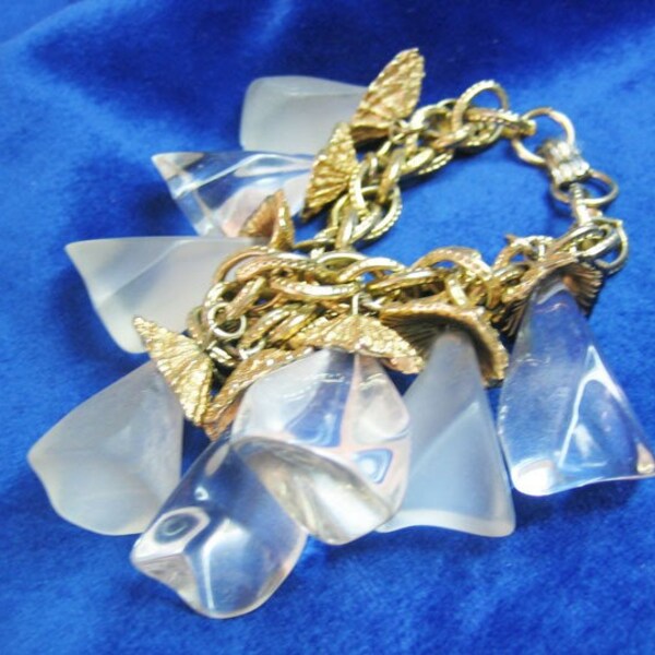 Napier Lucite Chunky Charm Bracelet Free Shipping in USA