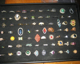 Vintage Lot of 70 Rings Ladies Men Unisex